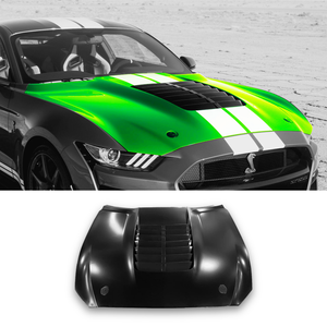 2015 - 2017 Ford Mustang / GT500 Style Aluminum Hood