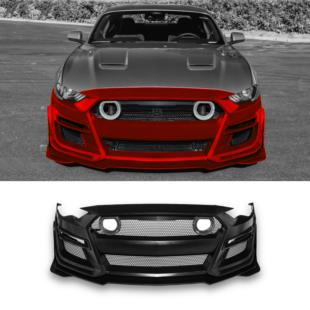 Parachoques delantero estilo Ford Mustang/GT500 2018-2023 con luz de parrilla