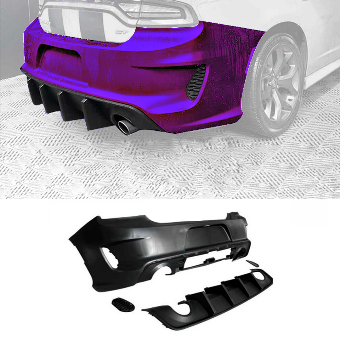 2015-2023 Dodge Charger / 21+SRT Style Rear Bumper with Diffuser
