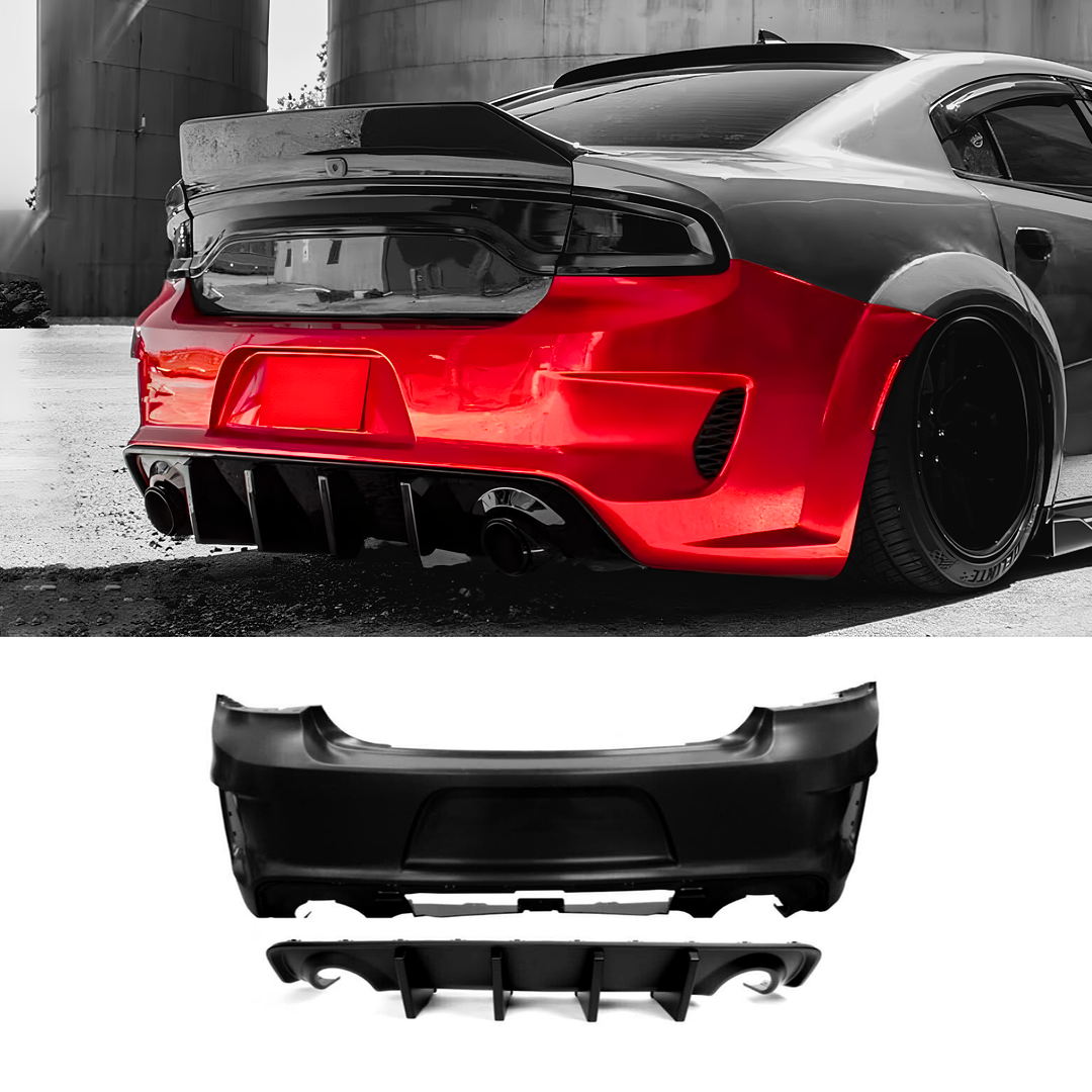 2015-2023 Dodge Charger / Widebody Rear Bumper SRT Hellcat Style with