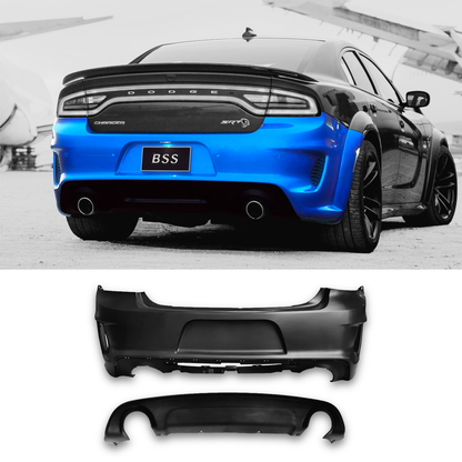 2015-2023 Dodge Charger / Widebody Rear Bumper SRT Hellcat Style with Diffuser