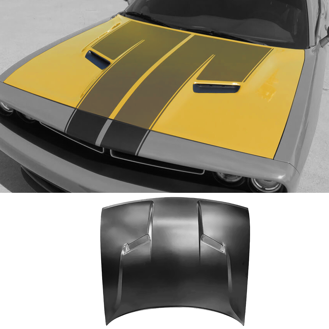 2008-2023 Dodge Challenger / SRT Style w/Dual Scoop Aluminum Hood