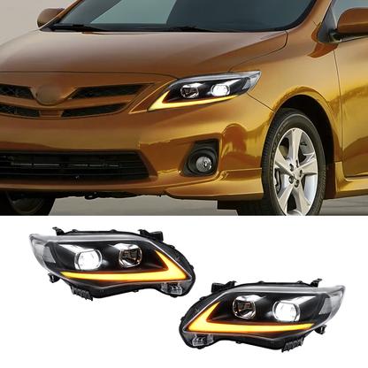 Pair 2011-2013 Toyota Corolla / Headlights with LED DRL