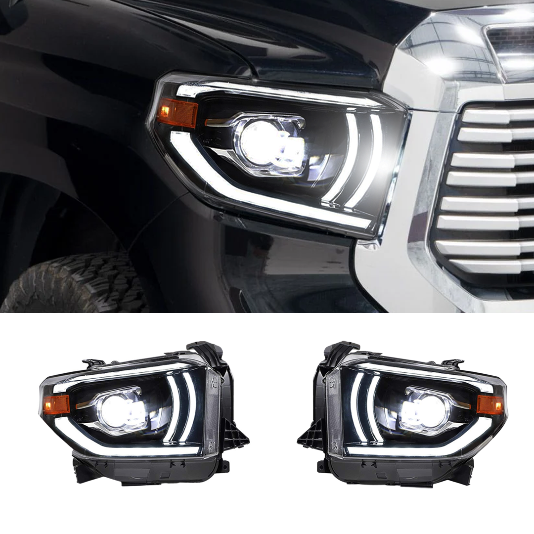 Pair 2014-2021 Toyota Tundra / LED Headlights with LED Lens
