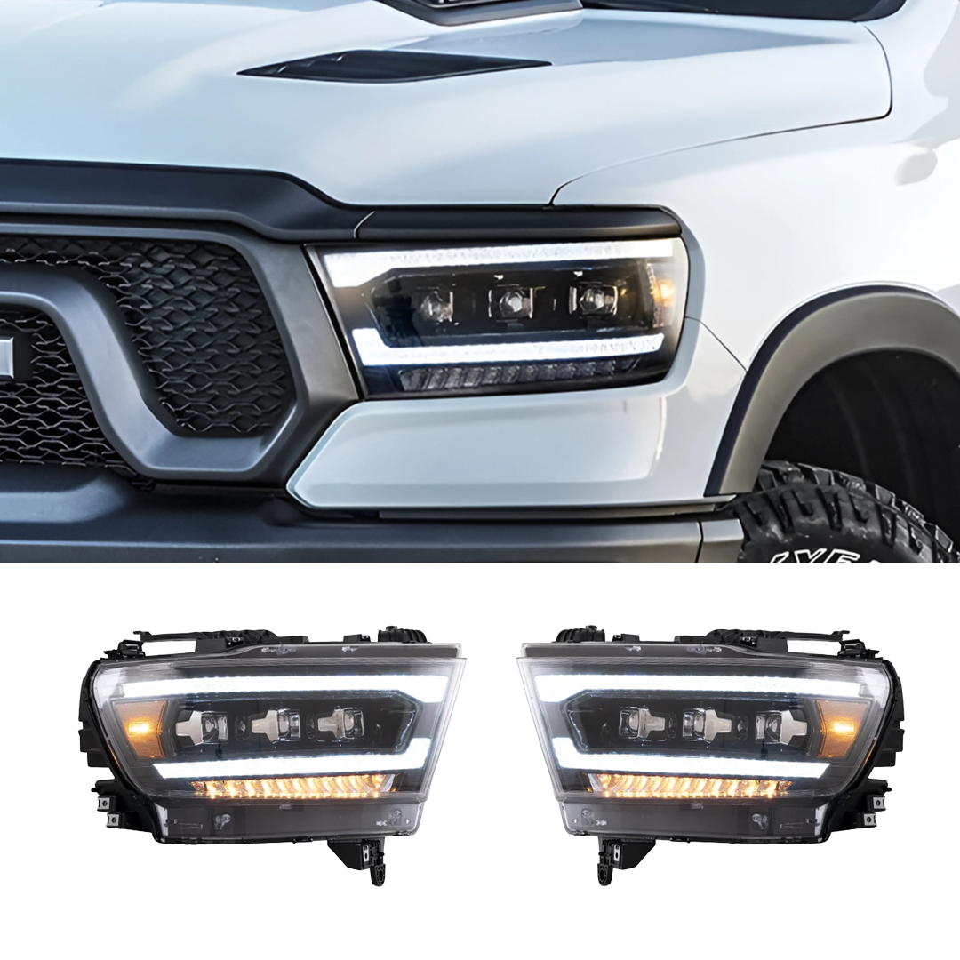 Pair 2019-2024 Dodge RAM 1500 / LED Projector Headlights