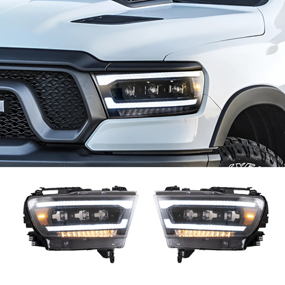 Pair 2019-2024 Dodge RAM 1500 / LED Projector Headlights