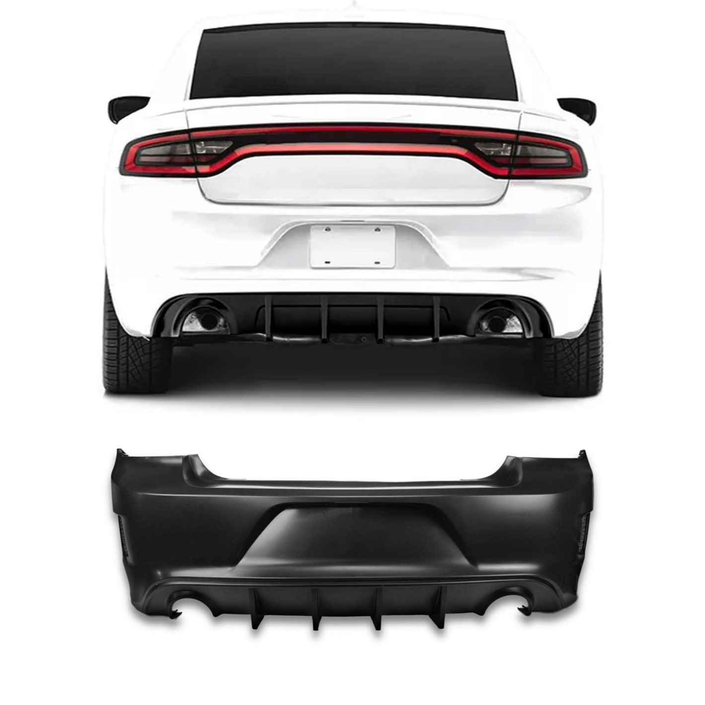 2015-2023 Dodge Charger / SRT Style Rear Bumper with Diffuser