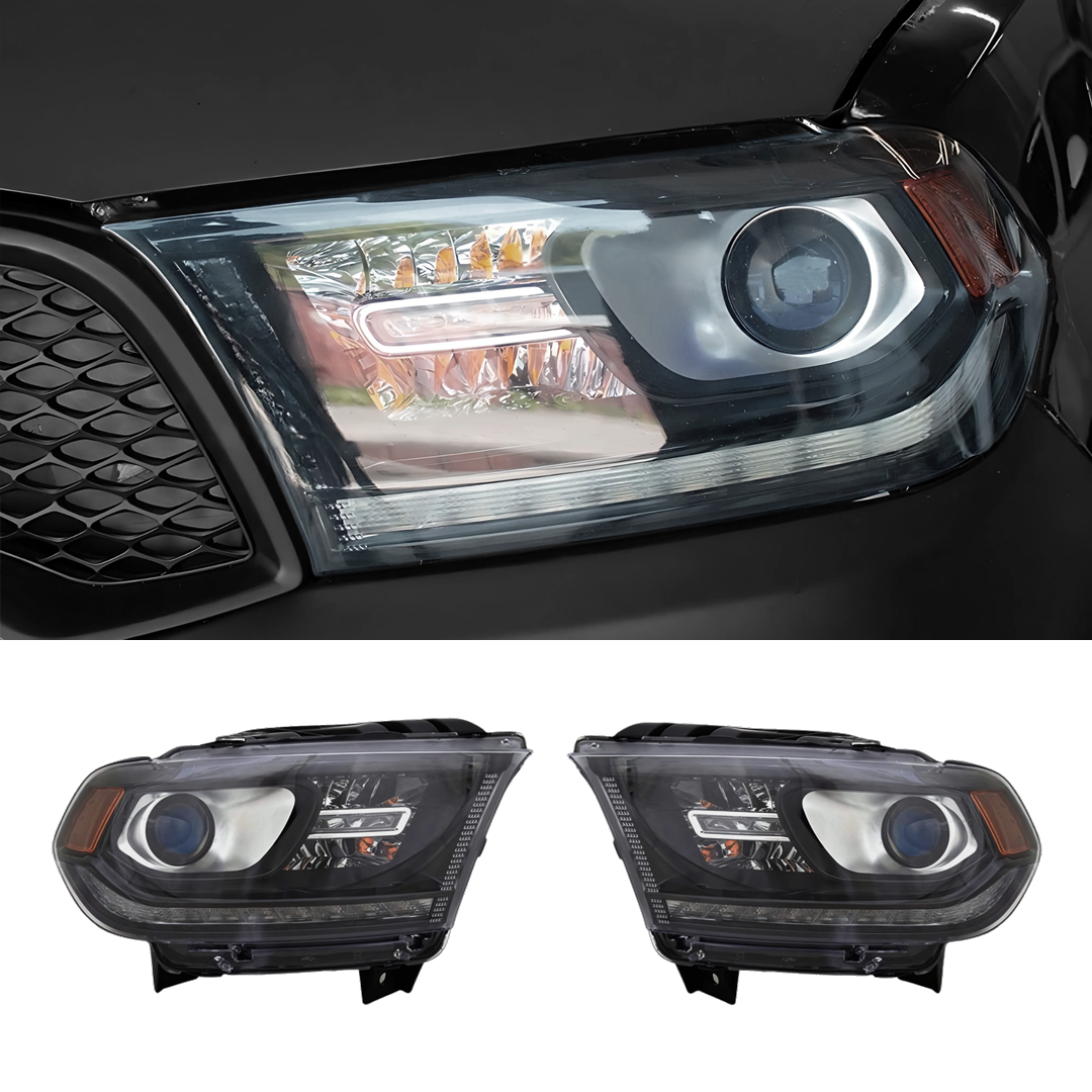 Fits 2014-2020 Dodge Durango / Headlights Assembly with Bulbs