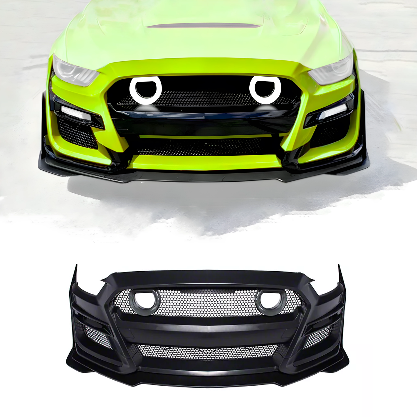 2015-2017 Ford Mustang / GT500 Style with Grille Light Front Bumper